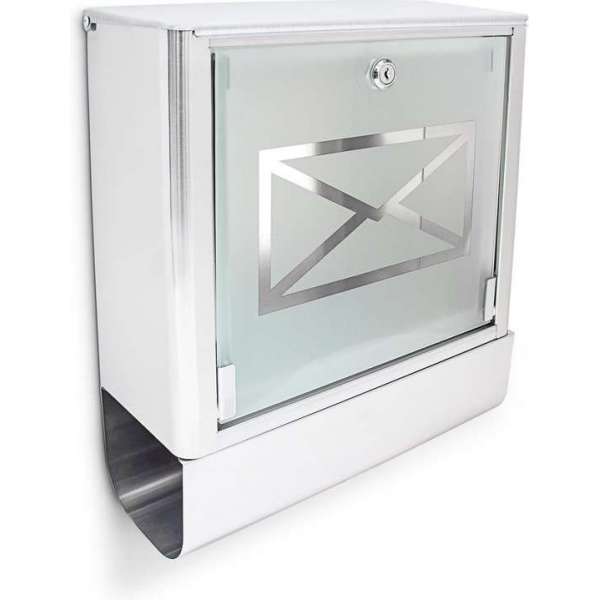 Relaxdays Wandbrievenbus rvs - brievenbus met krantenrol - 35 x 40 x 15 cm - zilver Relaxdays Wandbrievenbus rvs - brievenbus met krantenrol - 35 x 40 x 15 cm - zilver