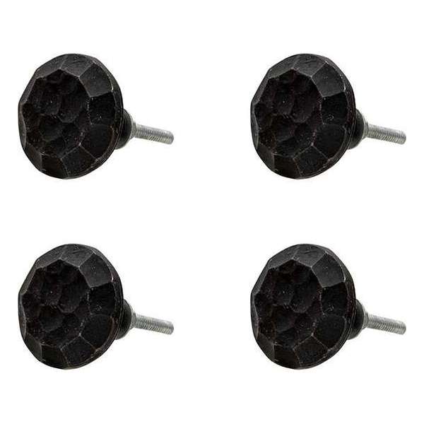 Clayre & Eef Deurknop Set van 4 Ø 4*3 cm Zwart Ijzer Rond Meubelknop Clayre & Eef Deurknop Set van 4 Ø 4*3 cm Zwart Ijzer Rond Meubelknop