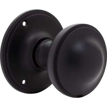 Draaiknop voordeur 80 mm met mat zwarte poedercoating
