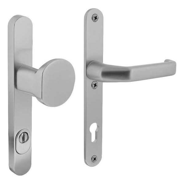 Intersteel Veiligheidsbeslag smal SKG*** greep/kruk profielcilinder 92 mm met kerntrekbeveiliging aluminium Intersteel Veiligheidsbeslag smal SKG*** greep/kruk profielcilinder 92 mm met kerntrekbeveiliging aluminium