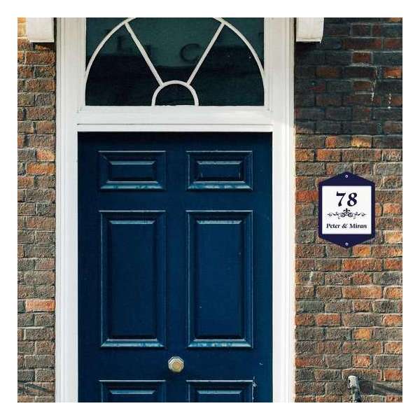 Naambord Emaille-look 16x21,5 cm met witte achtergrond Naambord Emaille-look 16x21,5 cm met witte achtergrond