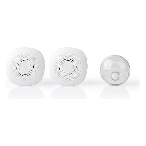 Draadloze Deurbelset | Netvoeding | 80 dB | Signaalbereik: 300 m | IP44 | Instelbaar volume | 36 Melodiën | 2 Ontvangers | Wit Draadloze Deurbelset | Netvoeding | 80 dB | Signaalbereik: 300 m | IP44 | Instelbaar volume | 36 Melodiën | 2 Ontvangers | Wit