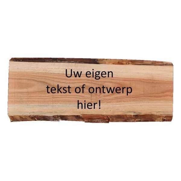 Van hout gemaakte naambord voordeur gepersonaliseerd met eigen tekst en of afbeelding - Boomschors douglas hout - 19x50cm Van hout gemaakte naambord voordeur gepersonaliseerd met eigen tekst en of afbeelding - Boomschors douglas hout - 19x50cm