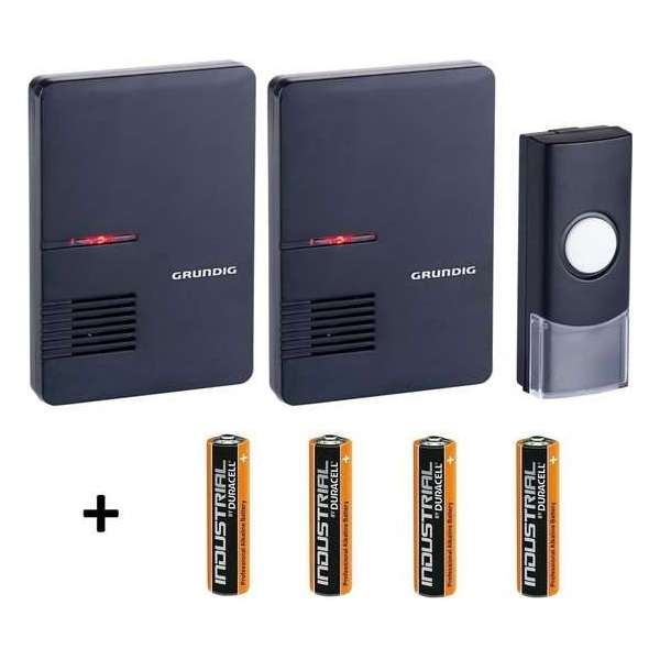 Grundig Draadloze Deurbel met 2 draagbare ontvanger Inclusief Duracell Batterijen Grundig Draadloze Deurbel met 2 draagbare ontvanger Inclusief Duracell Batterijen