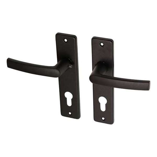 Wovar Zwarte deurklinken met schild PC72 aluminium blokmodel - Per Set Wovar Zwarte deurklinken met schild PC72 aluminium blokmodel - Per Set