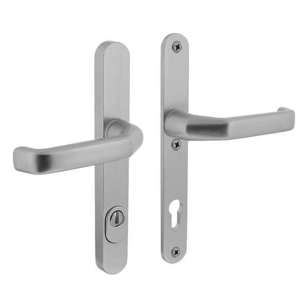Intersteel Veiligheidsbeslag smal SKG*** kruk/kruk profielcilinder 92 mm met kerntrekbeveiliging aluminium Intersteel Veiligheidsbeslag smal SKG*** kruk/kruk profielcilinder 92 mm met kerntrekbeveiliging aluminium