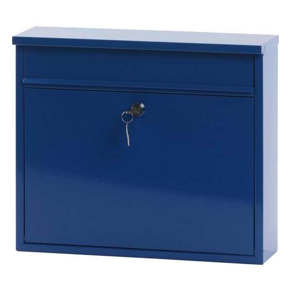 Stalen brievenbus blauw - 11x36x31,5 cm Stalen brievenbus blauw - 11x36x31,5 cm