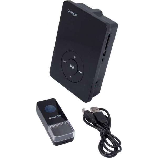 Chacon draadloze deurbel - Met eigen MP3 melodieën - zwart Chacon draadloze deurbel - Met eigen MP3 melodieën - zwart