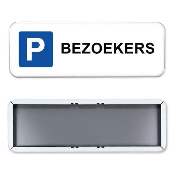 Parkeerbord Bezoekers 60x20cm - Stevig aluminium bord met dubbel omgezette rand Parkeerbord Bezoekers 60x20cm - Stevig aluminium bord met dubbel omgezette rand