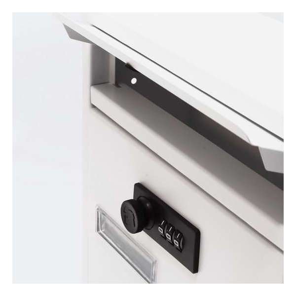 Brievenbus met combinatie slot - modern design - Wit Brievenbus met combinatie slot - modern design - Wit