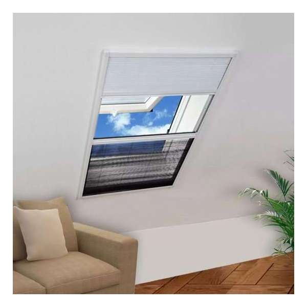 vidaXL Raamhor plissé met verduistering 80x120 cm aluminium vidaXL Raamhor plissé met verduistering 80x120 cm aluminium