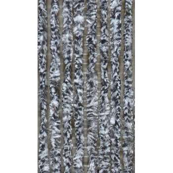 Vliegengordijnenexpert - Kattenstaart - 100x230 cm - Zwart-Wit Gevlamd