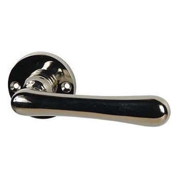 XM221/07 Deurkruk Elegant met krukrozet rond Nikkel-glans XM221/07 Deurkruk Elegant met krukrozet rond Nikkel-glans