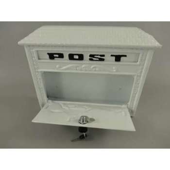 Brievenbus - wandbrievenbus - post - rustiek - wit - 29 cm hoog