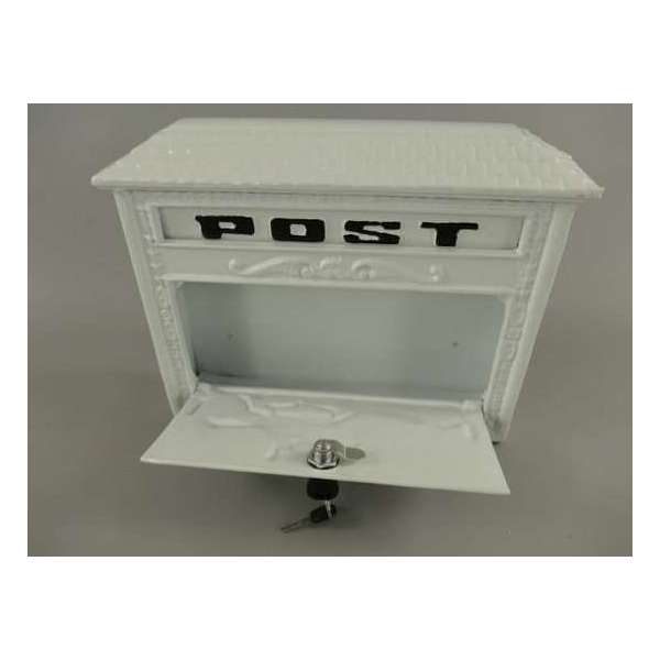 Brievenbus - wandbrievenbus - post - rustiek - wit - 29 cm hoog Brievenbus - wandbrievenbus - post - rustiek - wit - 29 cm hoog