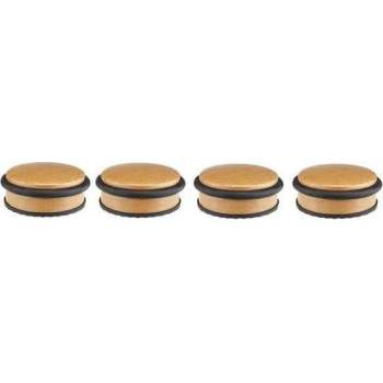 4x Kleine metalen deurstopper 10 x 4,5 cm - Huishouden deurstoppers/deurwiggen - hout/metaal - bamboelook