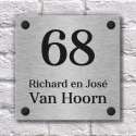 Kunststof Naambord – Naambord RVS Look 15x15 cm – Naambordje voordeur - Gegraveerd naambord – Zelf ontwerpen