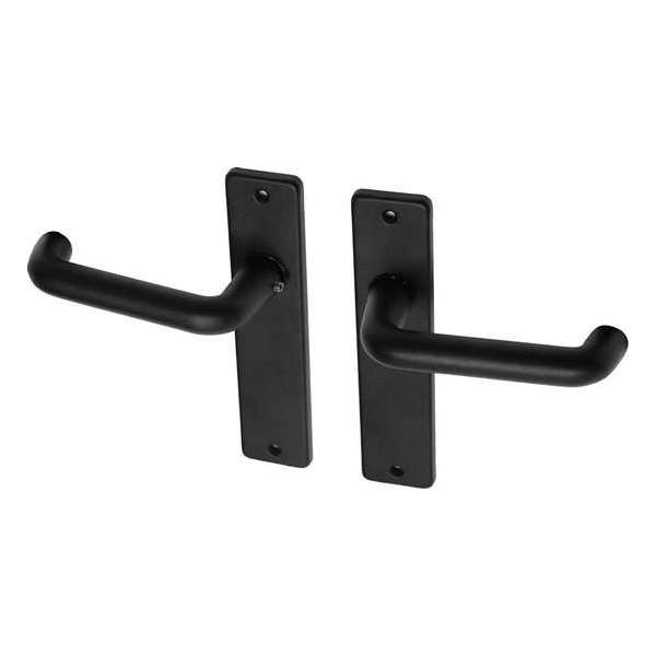 Wovar Zwarte deurklinken met blind schild aluminium coupemodel - Per Set Wovar Zwarte deurklinken met blind schild aluminium coupemodel - Per Set