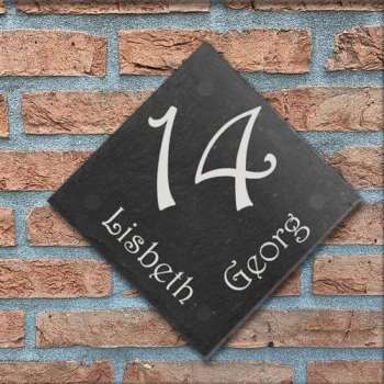 Namen enzo! Naambordje Leisteen 21x21 cm