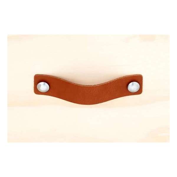 Leren handgreep Cognac L 15 x 3 cm SET van 6 STUKS Leren handgreep Cognac L 15 x 3 cm SET van 6 STUKS