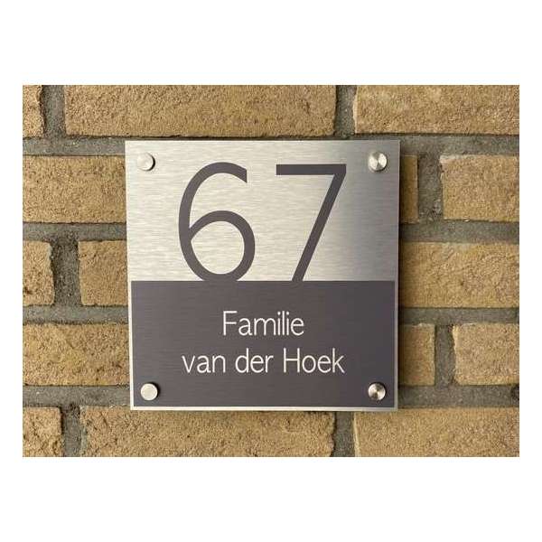 Naambordje voordeur rechthoek rvs look Naambordje voordeur rechthoek rvs look