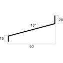 Roval BV F1 geanodiseerd alum. lekdorpel 20x60x15 mm (2m) aluminium profiel