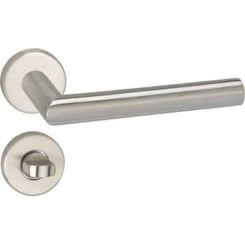 Impresso Harrow Deurklink – Deurbeslag – Rond – Rozet met Toiletsluiting – Zilver