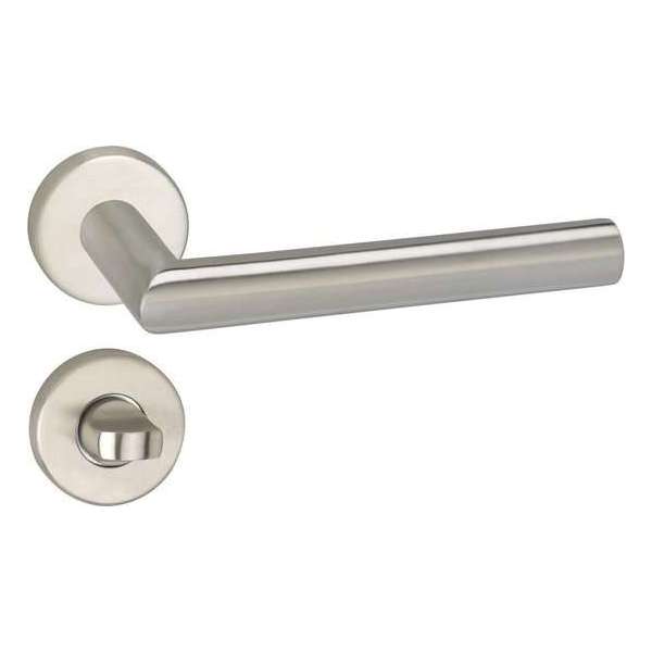 Impresso Harrow Deurklink – Deurbeslag – Rond – Rozet met Toiletsluiting – Zilver Impresso Harrow Deurklink – Deurbeslag – Rond – Rozet met Toiletsluiting – Zilver