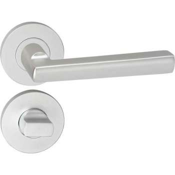 Impresso Leeds Deurklink – Deurbeslag – Rond – Rozet met Toiletsluiting – Aluminium