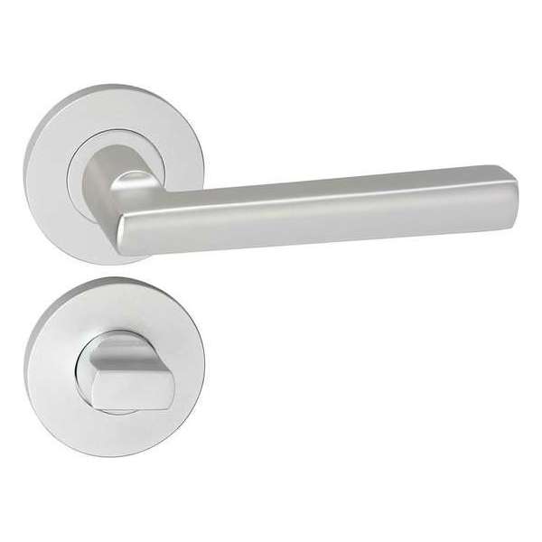 Impresso Leeds Deurklink – Deurbeslag – Rond – Rozet met Toiletsluiting – Aluminium Impresso Leeds Deurklink – Deurbeslag – Rond – Rozet met Toiletsluiting – Aluminium