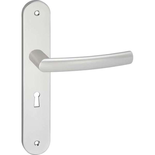 Impresso Burton Deurklink – Deurbeslag – Ovaal – Deurschild met Schroeven en Sleutelgat – Zilver Impresso Burton Deurklink – Deurbeslag – Ovaal – Deurschild met Schroeven en Sleutelgat – Zilver