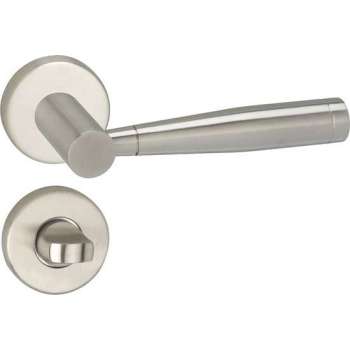 Impresso Retford Deurklink – Deurbeslag – Rond – Rozet met Toiletsluiting – Zilver
