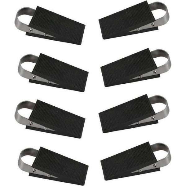8x Deurstoppers klem / wig - 12,5 cm - RVS / Rubber 8x Deurstoppers klem / wig - 12,5 cm - RVS / Rubber