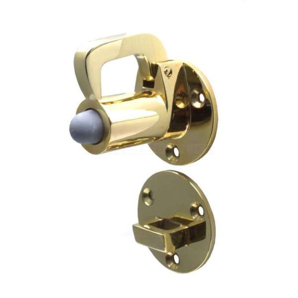 Deurvastzetter - met valhaak - 72mm - Messing gepolijst - S&B - 251201.4 Deurvastzetter - met valhaak - 72mm - Messing gepolijst - S&B - 251201.4