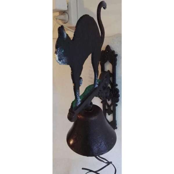 MadDeco - gietijzeren - deurbel - zwarte - kat MadDeco - gietijzeren - deurbel - zwarte - kat
