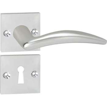 Impresso Windsor Deurklink – Deurbeslag – Vierkant – Rozet met Schroeven en Sleutelgat – Aluminium