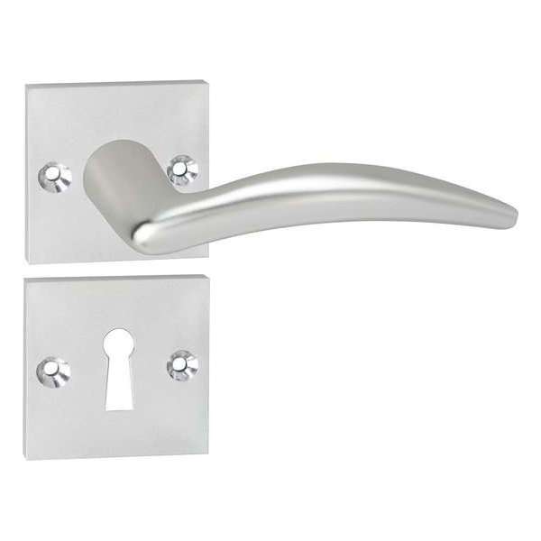 Impresso Windsor Deurklink – Deurbeslag – Vierkant – Rozet met Schroeven en Sleutelgat – Aluminium Impresso Windsor Deurklink – Deurbeslag – Vierkant – Rozet met Schroeven en Sleutelgat – Aluminium