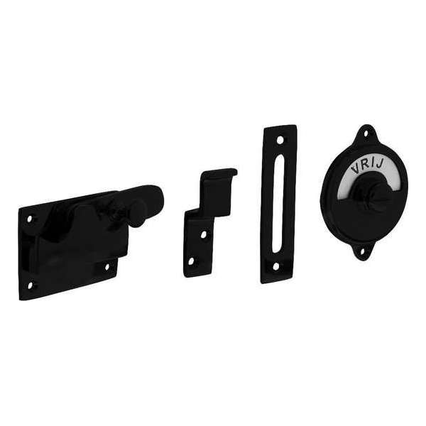 Intersteel WC-overslag vlak vrij/bezet mat zwart Intersteel WC-overslag vlak vrij/bezet mat zwart