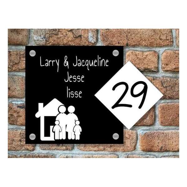 Naambordje voordeur huis familie MAT Zwart Naambordje voordeur huis familie MAT Zwart