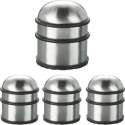 Relaxdays 4x deurstopper rvs - deurbuffer rond - deurvastzetter zilver - deurstop metaal
