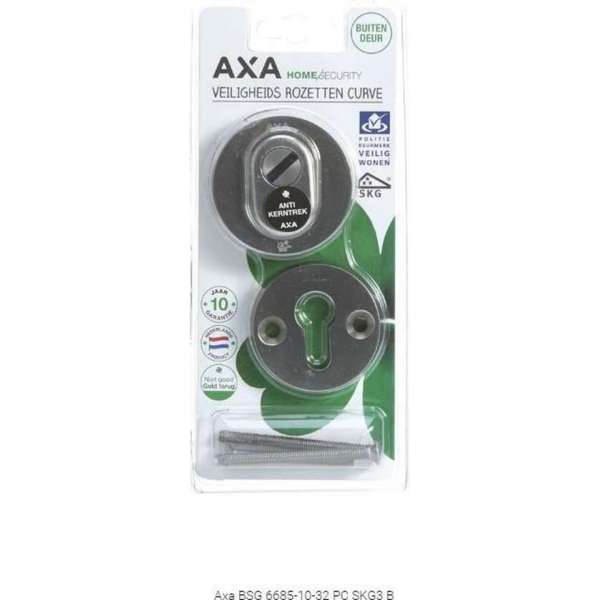 AXA Curve Veiligheidsrozet met Kerntrek beveiliging | SKG*** | Rond | Satin/Inox AXA Curve Veiligheidsrozet met Kerntrek beveiliging | SKG*** | Rond | Satin/Inox