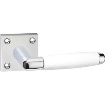 Impresso Durban Deurklink – Deurbeslag – Vierkant – Rozet – Deurkruk Wit – Chroom
