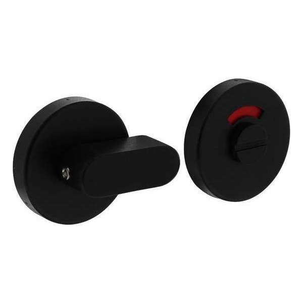 Intersteel Rozet toilet-/badkamersluiting comfortknop rond verdekt rvs mat zwart Intersteel Rozet toilet-/badkamersluiting comfortknop rond verdekt rvs mat zwart