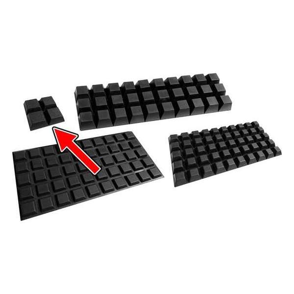 Set van 100 stootdopjes (20x20x8 mm, zwart, trapezium) Set van 100 stootdopjes (20x20x8 mm, zwart, trapezium)
