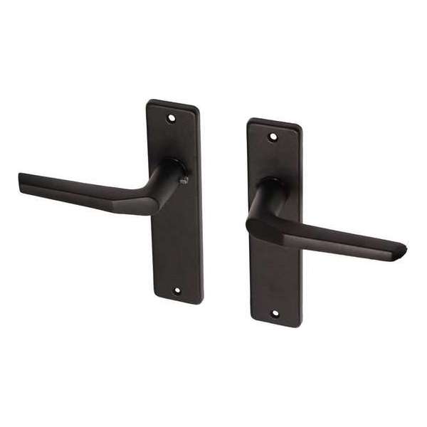 Wovar Zwarte deurklinken met blind schild aluminium duimmodel - Per Set Wovar Zwarte deurklinken met blind schild aluminium duimmodel - Per Set