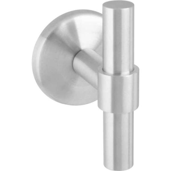 Intersteel Voordeurknop T-recht op ronde achterplaat rvs geborsteld Intersteel Voordeurknop T-recht op ronde achterplaat rvs geborsteld