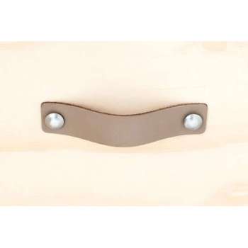 leren handgreep Taupe set 4 stuks L 15x3 cm