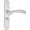 Impresso Oxford Deurklink – Deurbeslag – Ovaal – Deurschild met Schroeven en Toiletsluiting – Gebogen Deurkruk – Aluminium