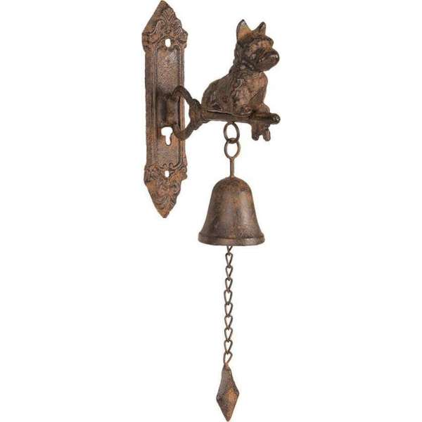 Clayre & Eef Ouderwetse Deurbel Gietijzer Hond 6*16*38 cm Bruin Ijzer Tuinbel Buitenbel Bel met Klepel Clayre & Eef Ouderwetse Deurbel Gietijzer Hond 6*16*38 cm Bruin Ijzer Tuinbel Buitenbel Bel met Klepel