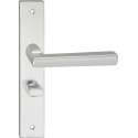 Impresso Leeds Deurklink – Deurbeslag – Vierkant – Deurschild met Schroeven en Toiletsluiting – Aluminium